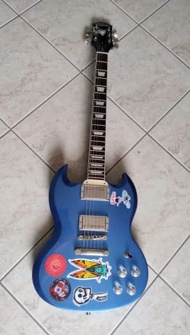 Epiphone SG Muse Metallic Blue Stickerbo