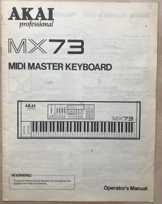 Akai MX73 Operator's Manual