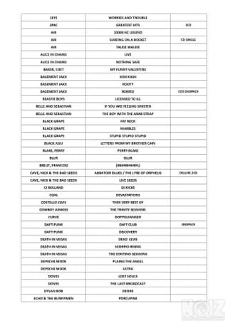 CD Rock, Metal, Indie Etc