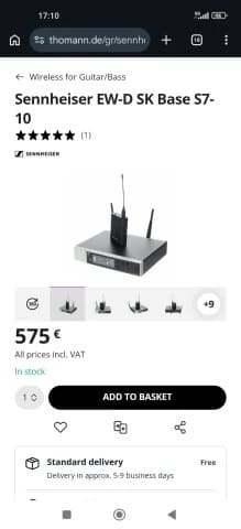 Ασύρματο οργάνου Sennheiser EW-D S7-10