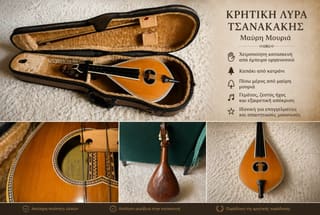 Κρητική λύρα Τζανακάκης -Μαύρη μουριά κ καπάκι κατρανι