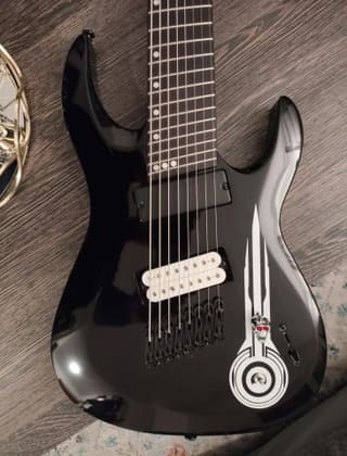 Harley Benton 458BK 8 String και DiMarzio D Activator