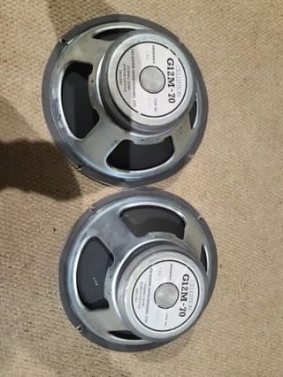 2 x Celestion G12M 70 (Marshall JCM 800 era), made in England