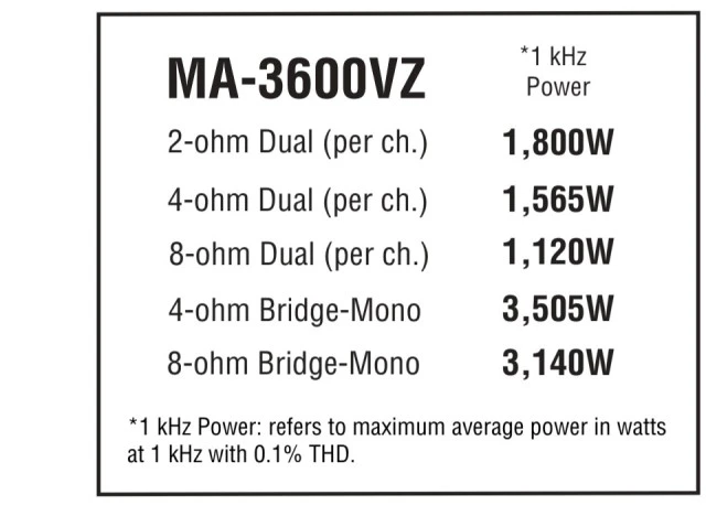 Crown ma 3600vz  2 x 1800w