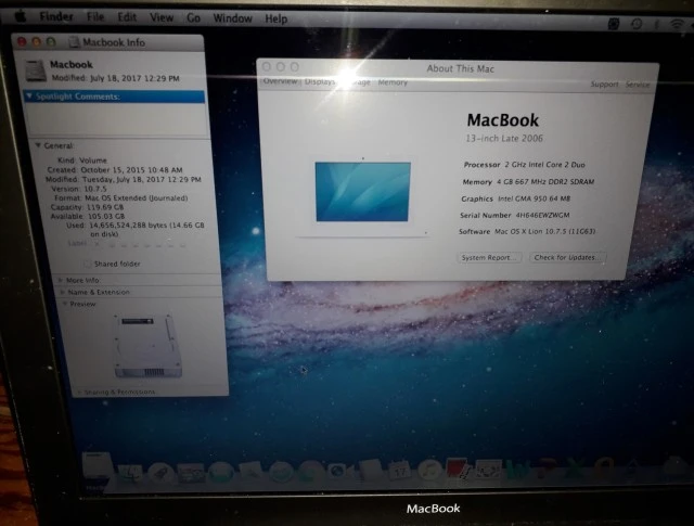 Apple MacBook 2006 13" Model A1181 OS X 