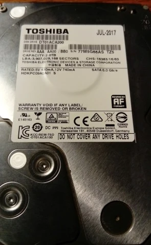 TOSHIBA HDD 3.5 inch 2Tb