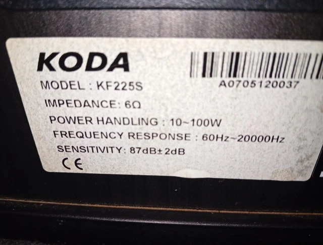 ΗΧΕΙΑ KODA KF225S 100w  2Τεμ