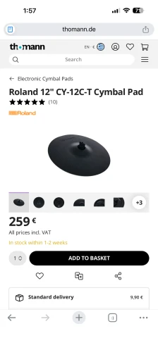 Roland CY-12C-T 12” Crash 