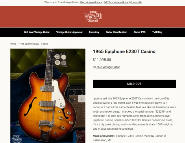 1965 Gibson - Epiphone Casino longneck