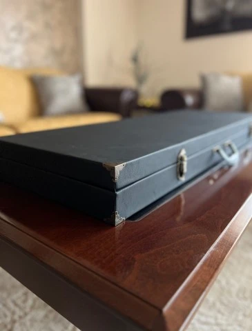 Handmade hard case.