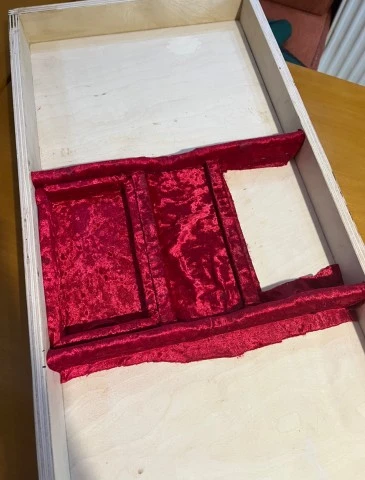 Handmade hard case.