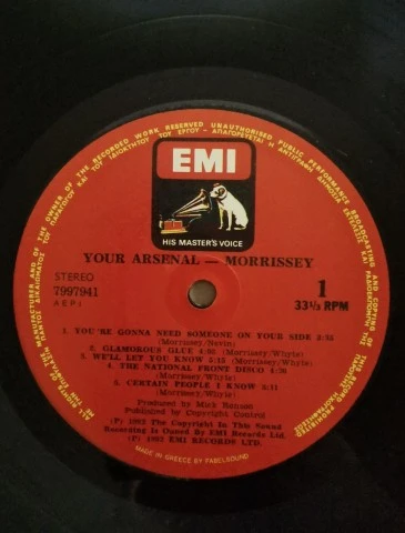 Morrissey - Your Arsenal (Rare Greek 1st