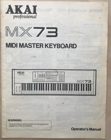 Akai MX73 Operator's Manual