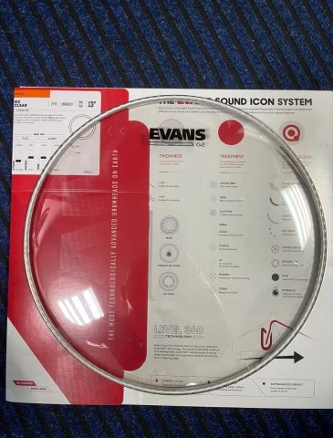 Evans heads 13 g2,g1,14 snare side
