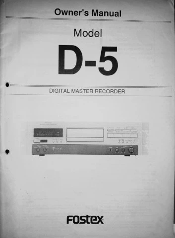 Fostex D5 Digital DAT Master Recorder
