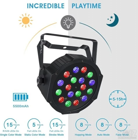 LED RGB DJ 18 Par Φώτα σκηνής Aσύρματο χ
