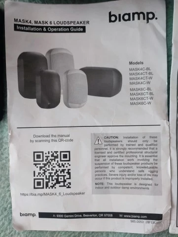 2Ηχεία Biamp mask6CT