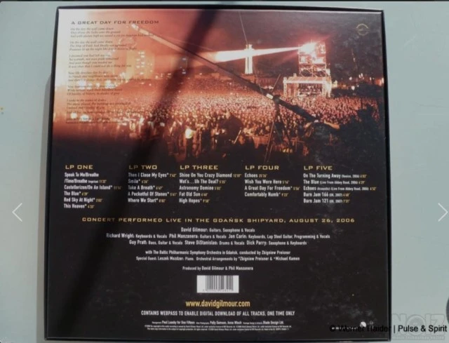 David Gilmour Live In Gdansk 5 LP Box se
