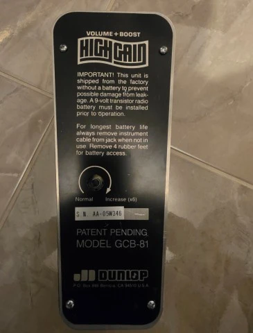 Dunlop GCB-81 High Gain Volume / Boost Pedal