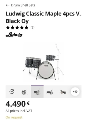 Ludwig Classic Maple Black Oyster