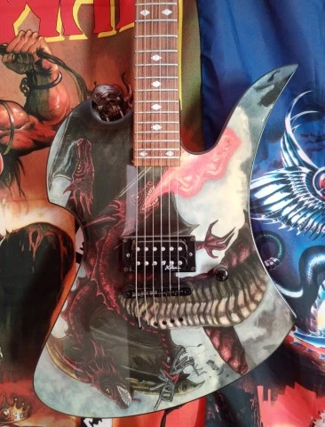 B.C. Rich Mockingbird Body Art Firebreather