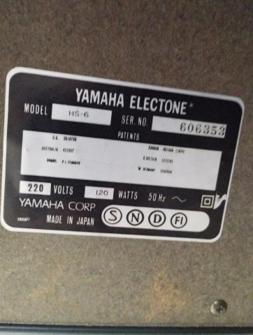 Yamaha HS6 Electone