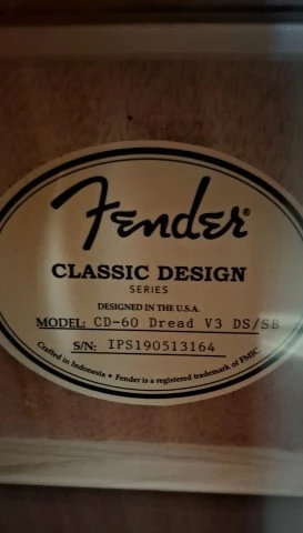 Fender CD-60 V3 Dreadnought Sunburst 