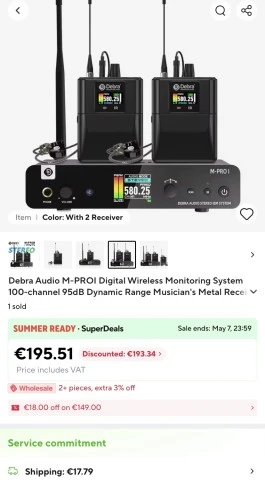 In-Ear Wireless system Stereo Debra M-PROI