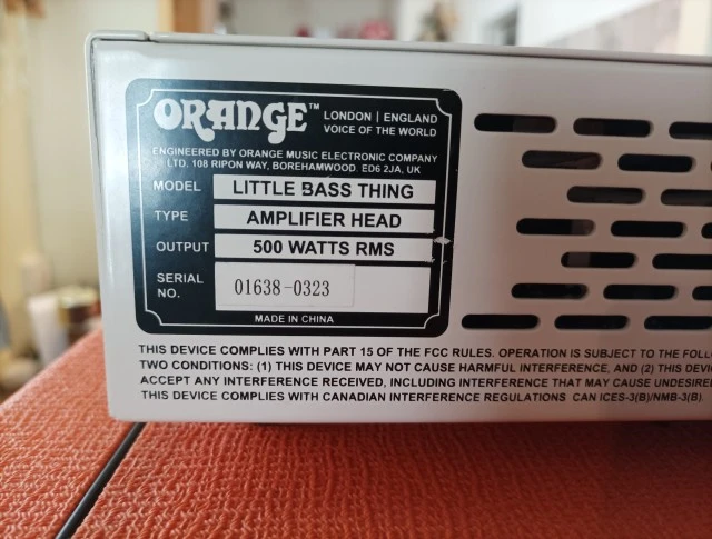 Orange little bass thing 500w + Orange cabin OBC112