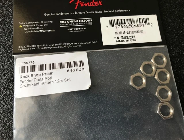Parts (knobs pickup covers screws παξιμάδια nut) Fender