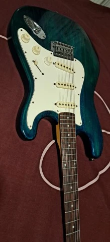 Aria Pro II Strat 90s Japan transparent green
