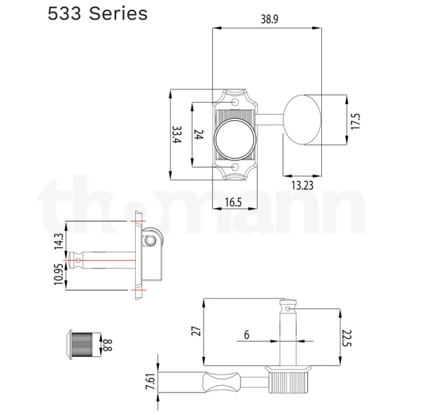 Grover 533N Locking Tuners 3L/3R