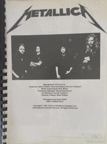 Metallica, Black Album - Guitar Book