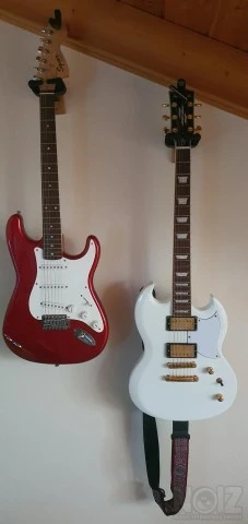 Harley Benton DC-Custom (White) + Fender