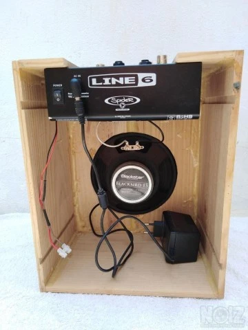 LlINE 6 MicroSpider rehousing in wine box.