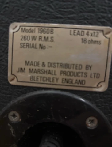 Marshall JCM800 Lead Series 1960B 4x12 Cabinet