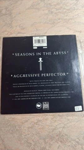Slayer Seasons in the Abyss 7" EP Vinyl +DVD Slayer