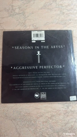 Slayer Seasons in the Abyss 7" EP Vinyl +DVD Slayer