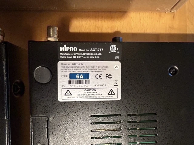 Head set Mipro wirless x 2 