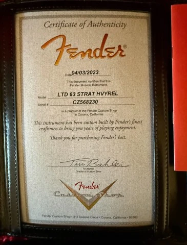 Fender Custom Shop Limited Edition '63 Stratocaster