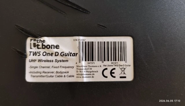 Ασύρματο σύστημα οργάνου T Bone TWS One D