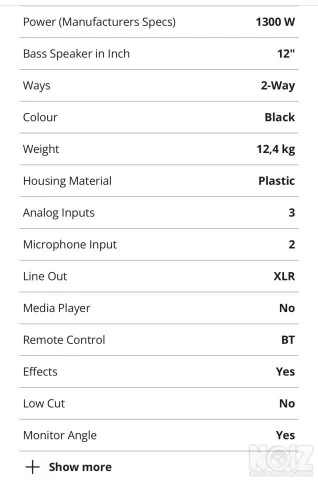 JBL IRX 112 Bluetooth Speaker (Ζευγάρι)