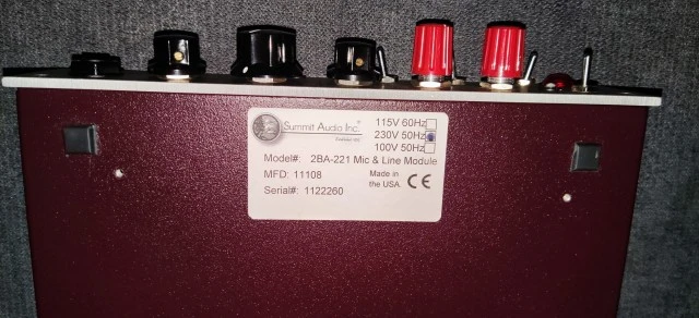 Summit Audio 22ba 221 Mic/Line Preamp