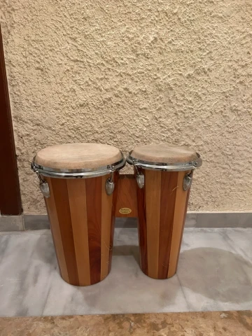 Ξύλινα Bongos (Ζευγάρι) Φυσικό Δέρμα | Κρουστά