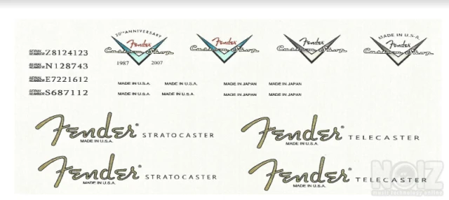 Waterslide Decal Fender Strat- Tele..
