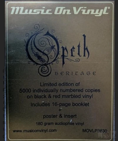 Opeth – Heritage 2 x Vinyl Black & Red M