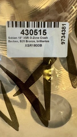 Sabian XSR 18” O-Zone Crash
