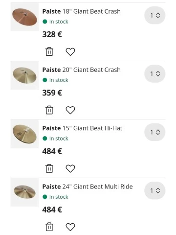 Ψάχνω για Paiste Giant Beats