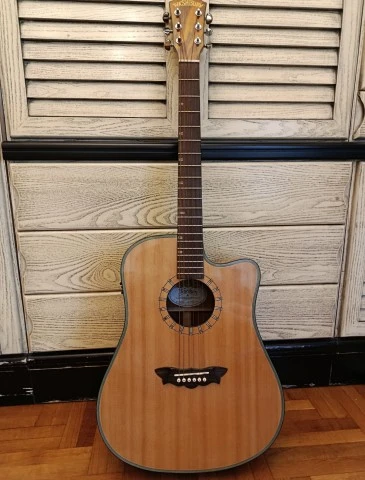 Hλεκτροακουστική κιθάρα Washburn D46SCE dreadnought με cutaway και θήκη