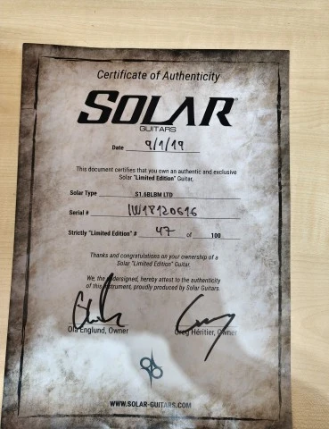 Solar Guitars S1.6BLB Limited Edition (47 από 100)